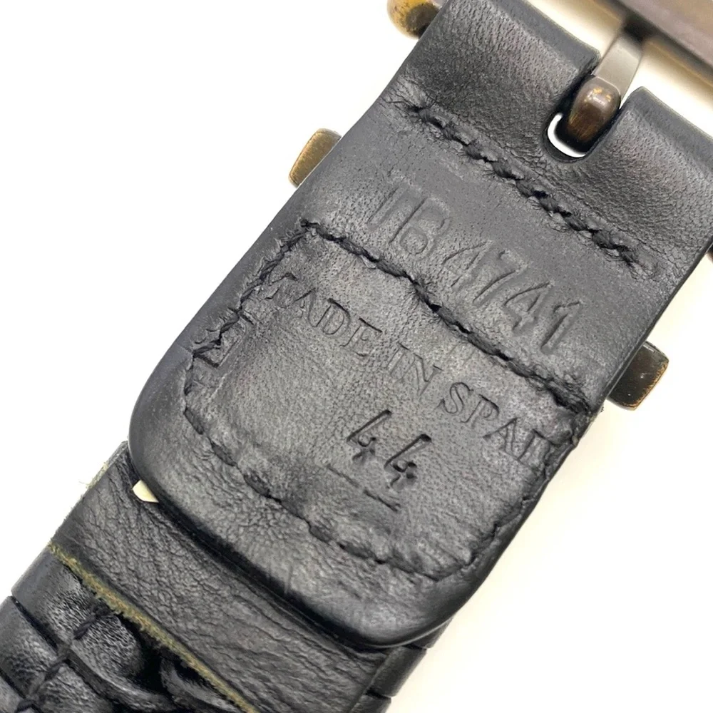 Lavemi Black Braided/Woven Leather Trouser Belt